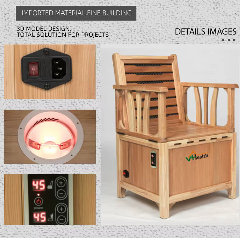 SaunasEnvy Wooden Infrared Chair Sauna β Yoni Steam Edition