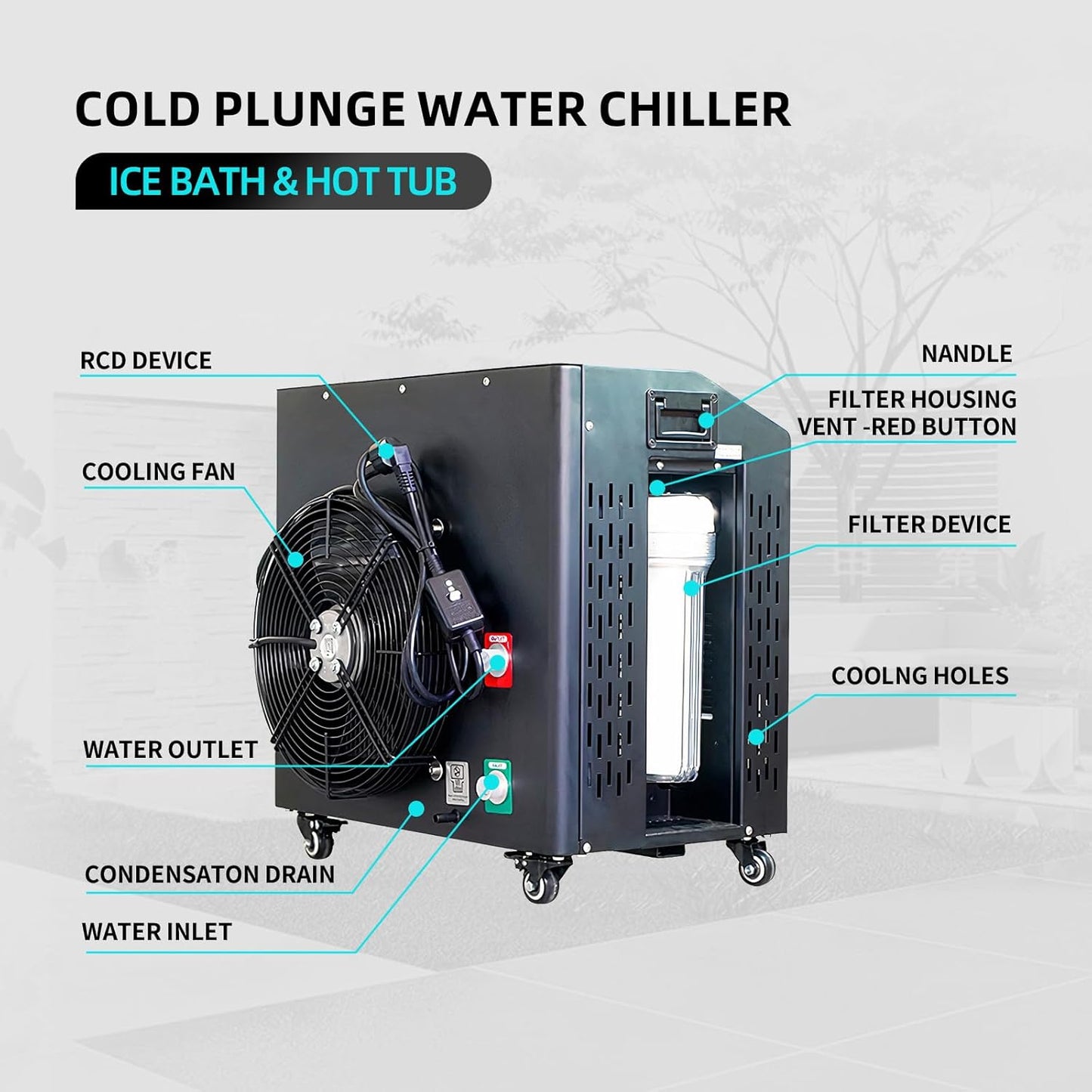 SaunasEnvy Cold Plunge Recovery Tub – 1 Person Hydrotherapy Spa