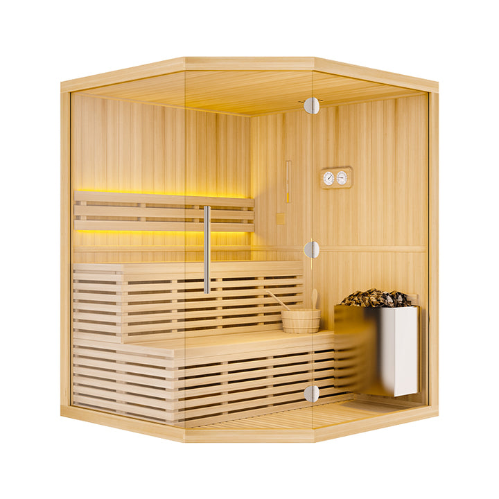 Large Size Modern Luxury Far Infrared Sauna Room Wood Cast Stone Wet Steam Popular Indoor Sauna House