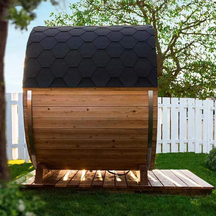 Factory Supply Panoramic Barrel Sauna Wooden Outdoor Canada Red \/hemlockComputer Wood Windows Style