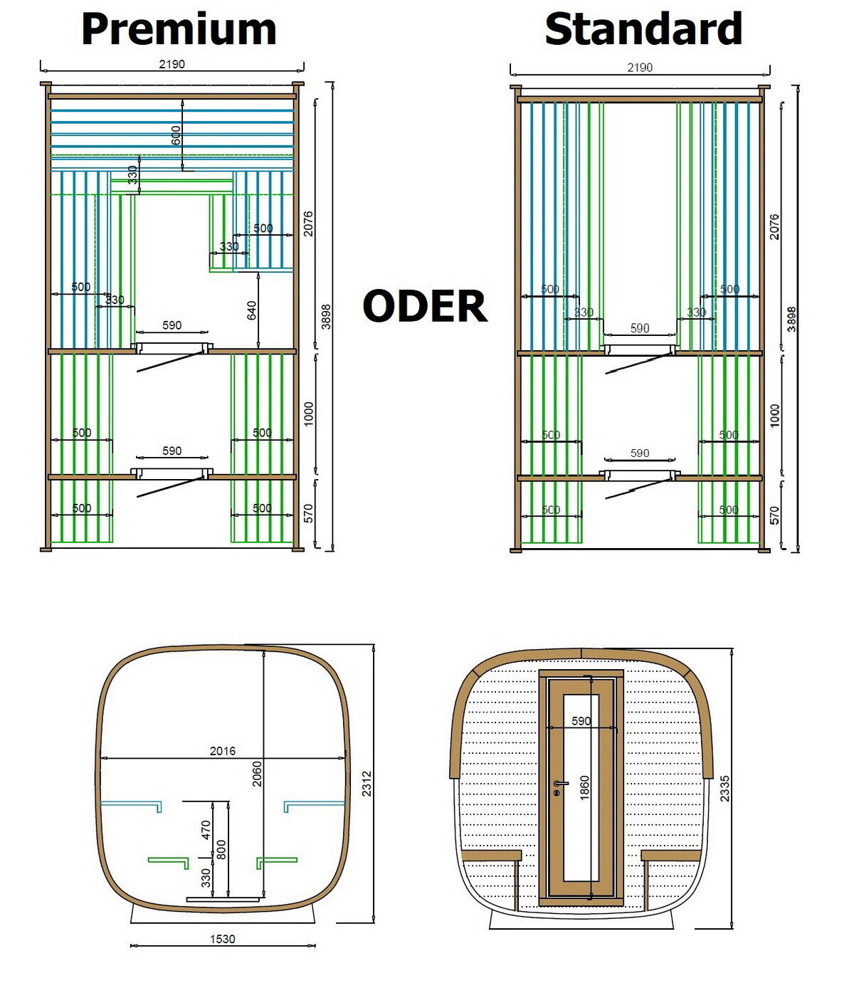 SAUNAONES® Square Sauna Minimalist Refresh 5