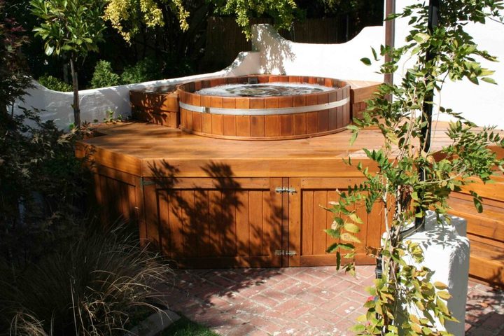 Electric Heating Wooden Outdoor Spa Hot Tub 5 Person Hot Spa Tubs