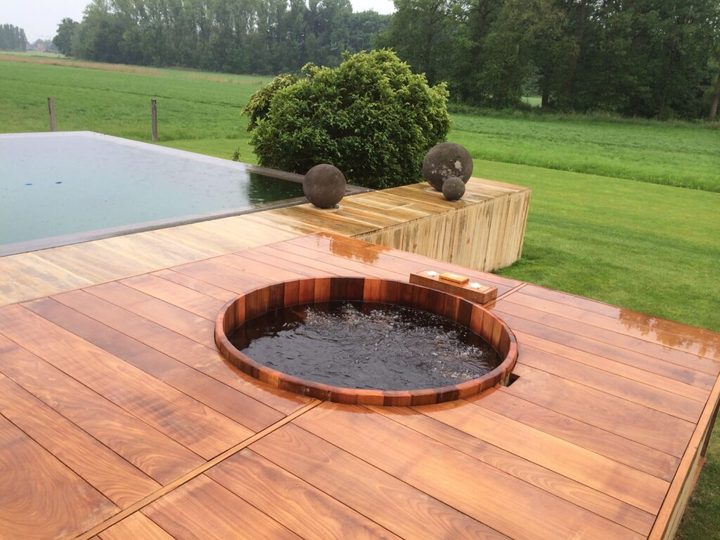 Electric Heating Wooden Outdoor Spa Hot Tub 5 Person Hot Spa Tubs