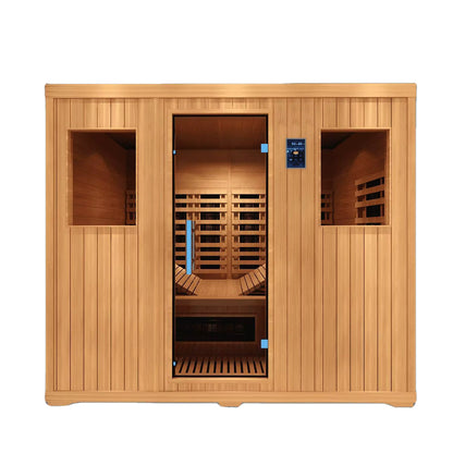 SaunasEnvy 3-4 People V-Health Infrared Sauna Room – Folding Seat Edition