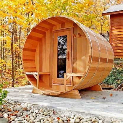 SaunasEnvy - 4-6 person outdoor cedar barrel sauna