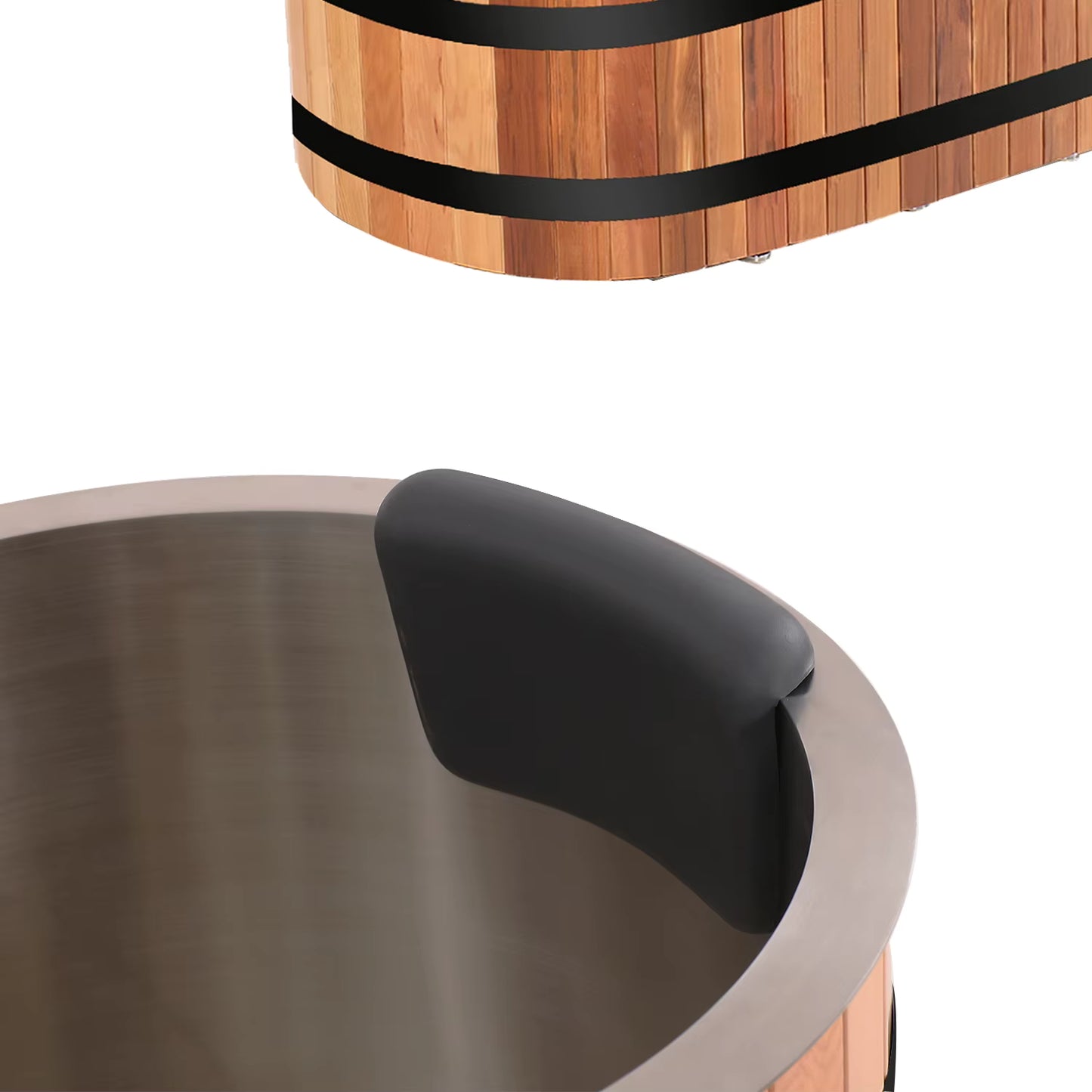 SaunasEnvy Red Cedar Cold Plunge Tub – 1 Person Ice Bath with Stainless Steel Liner