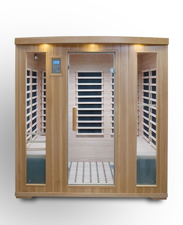 Yuandian 2025 Canadian Red Cedar 4-Person Far Infrared Sauna Steam Bath Box