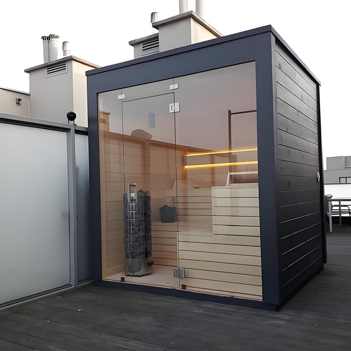 Red Cedar Wood for 4-6 People Outdoor Sauna Room