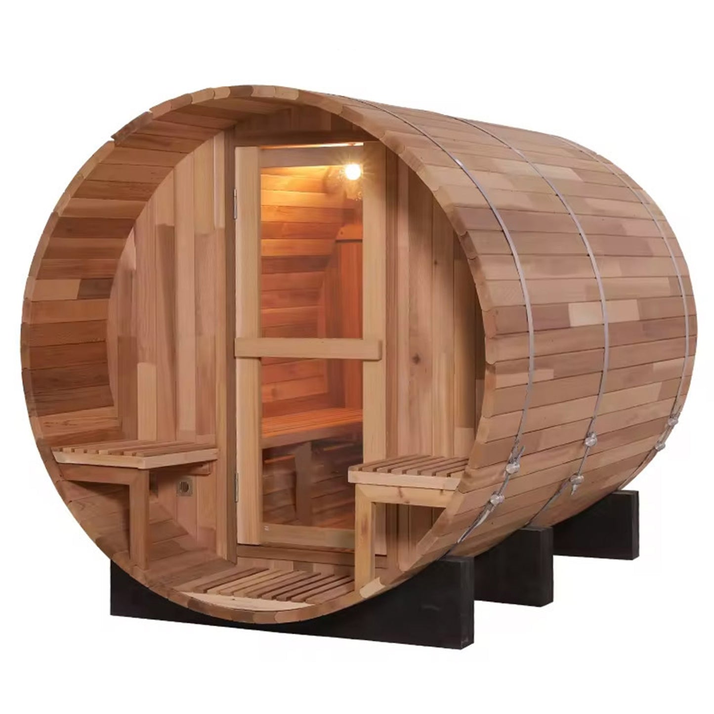 SaunasEnvy Outdoor Traditional Round Sauna Room  3–4 Person