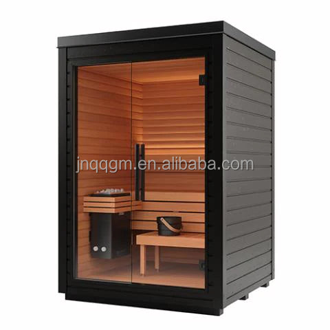 Custom Stylish 2-4 Person Outdoor Cubic Sauna Room - Modern Steam Room for Home & Wellness