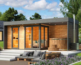 Ewinsun Luxury 2-Person Outdoor Steam Sauna Room Modern Design Bath Shower for Villas Electric Heating Pine Solid Traditional