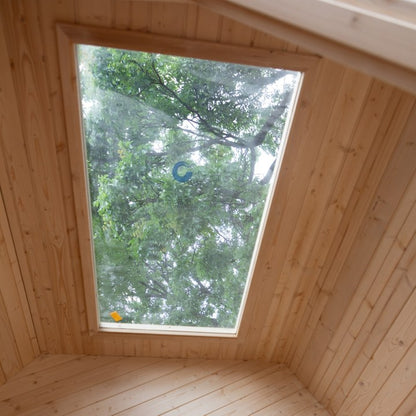 KEYA New Outdoor Sauna Room Cube Sauna With Stove Cedar Sauna for 2-4 Persons