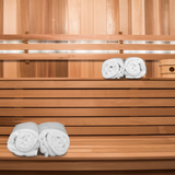 Traditional 6-Person Outdoor Sauna Room 6kW Stove Red Cedar Square Sauna House Far Infrared Steamer Includes Control Panel