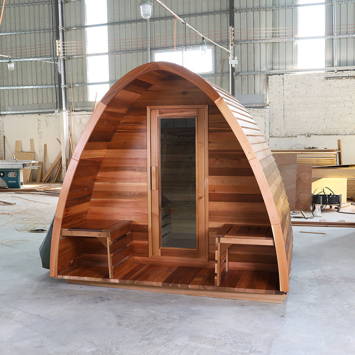 Wholesale 2-4 Person Modern Design Outdoor Infrared Sauna Dry Steam 9kw Power Red Cedar Solid Wood Traditional Style for Sale