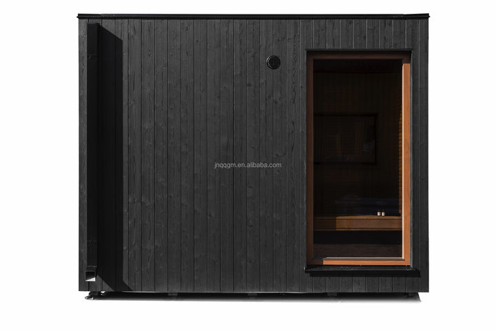 Custom Stylish 2-4 Person Outdoor Cubic Sauna Room - Modern Steam Room for Home & Wellness