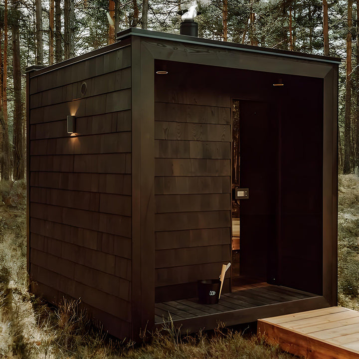 Red Cedar Wood for 4-6 People Outdoor Sauna Room