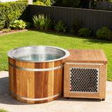 SaunasEnvy Cold Plunge Tub – Round Cedar Ice Bath for 1–2 People