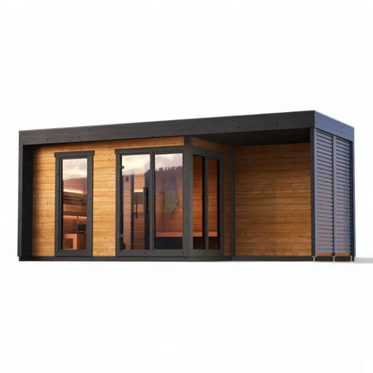 Ewinsun Luxury 2-Person Outdoor Steam Sauna Room Modern Design Bath Shower for Villas Electric Heating Pine Solid Traditional