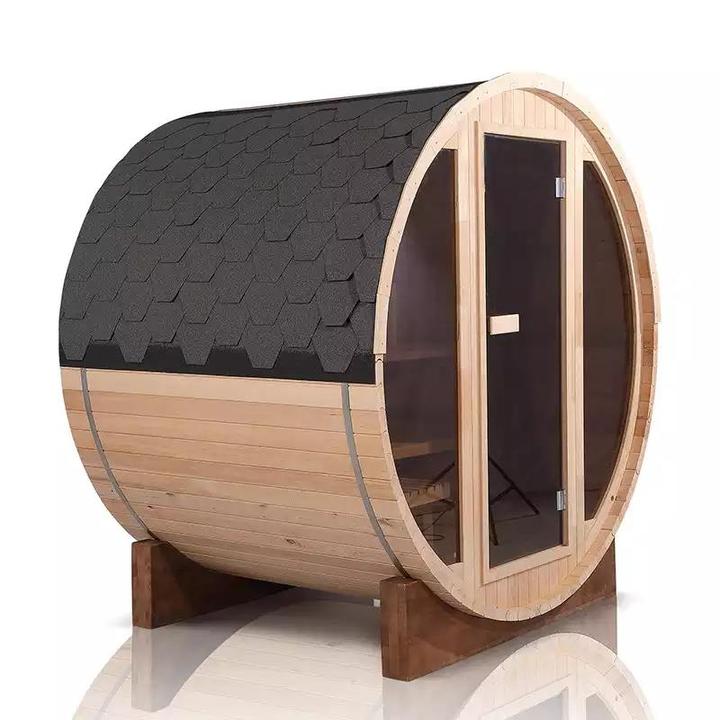 Factory Supply Panoramic Barrel Sauna Wooden Outdoor Canada Red \/hemlockComputer Wood Windows Style