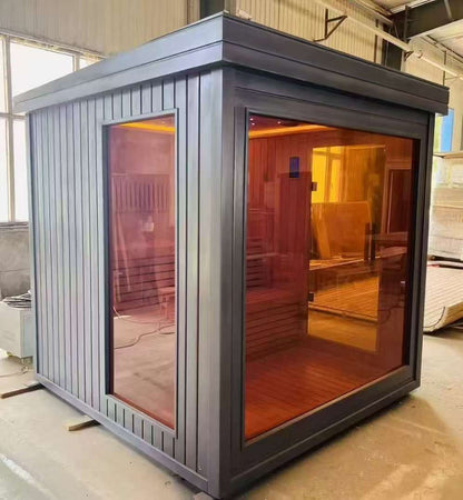 SaunasEnvy Panorama Outdoor Sauna – 6 Person Outdoor Retreat