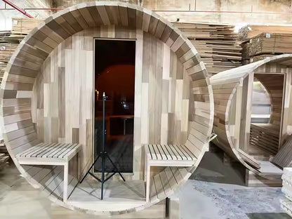 SaunasEnvy Outdoor Traditional Round Sauna Room  3–4 Person