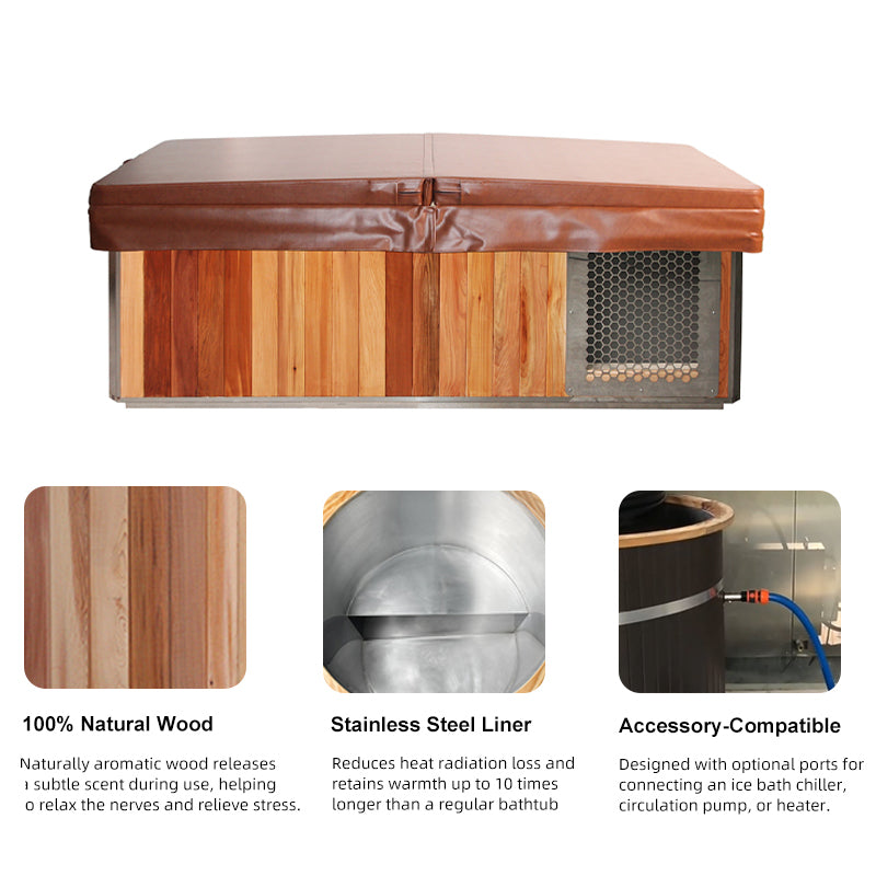 SaunasEnvy All-in-One Red Cedar Cold Plunge Tub