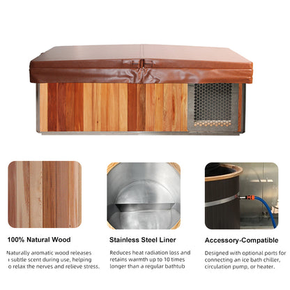SaunasEnvy All-in-One Red Cedar Cold Plunge Tub