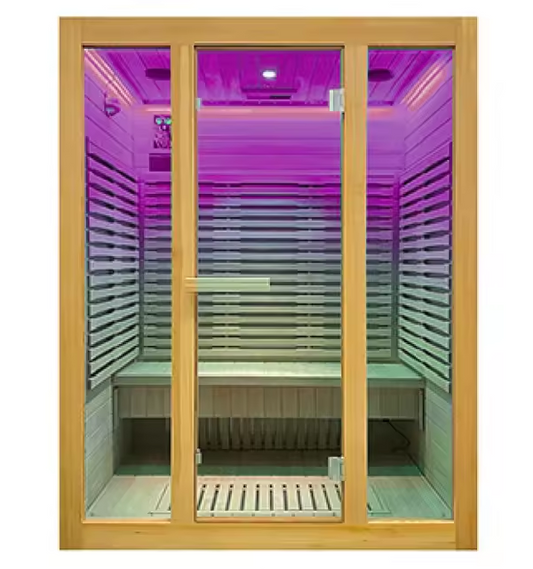 2025 Exclusive 2-Person Solid Wood Far-Infrared Red Light Sauna | Low EMF Indoor Home Spa Experience