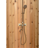 SaunasEnvy – Wooden Outdoor Shower Panel Edition