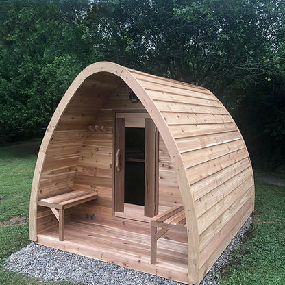 Wholesale 2-4 Person Modern Design Outdoor Infrared Sauna Dry Steam 9kw Power Red Cedar Solid Wood Traditional Style for Sale