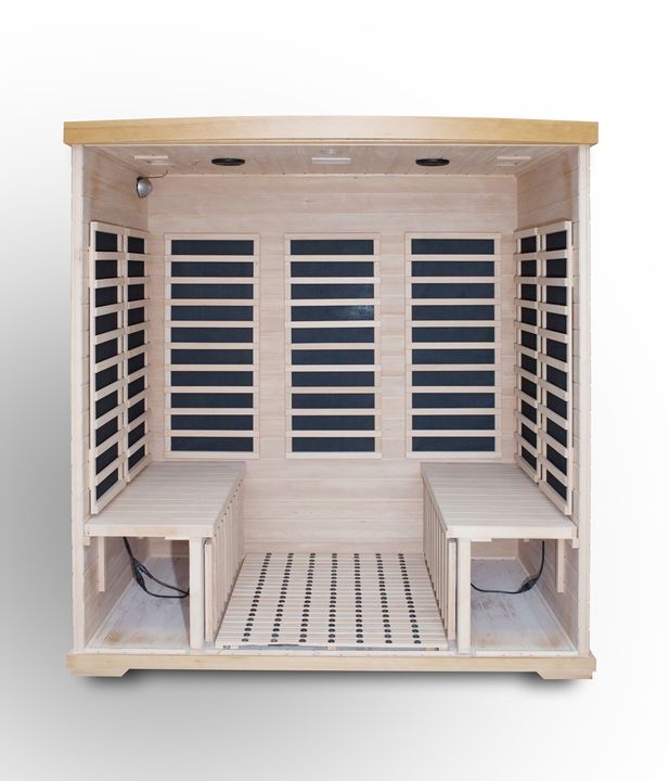 Yuandian 2025 Canadian Red Cedar 4-Person Far Infrared Sauna Steam Bath Box
