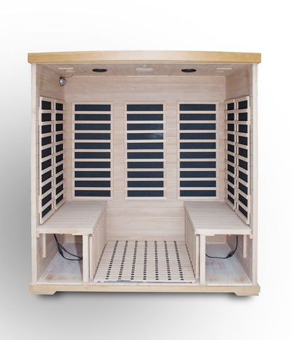 Yuandian 2025 Canadian Red Cedar 4-Person Far Infrared Sauna Steam Bath Box