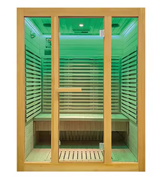 2025 Exclusive 2-Person Solid Wood Far-Infrared Red Light Sauna | Low EMF Indoor Home Spa Experience