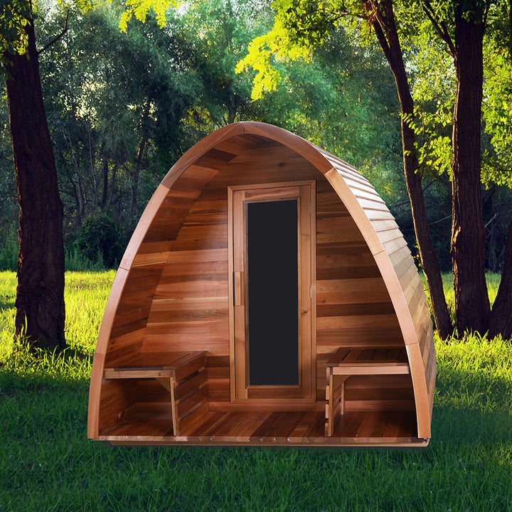 Wholesale 2-4 Person Modern Design Outdoor Infrared Sauna Dry Steam 9kw Power Red Cedar Solid Wood Traditional Style for Sale