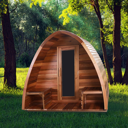 Wholesale 2-4 Person Modern Design Outdoor Infrared Sauna Dry Steam 9kw Power Red Cedar Solid Wood Traditional Style for Sale