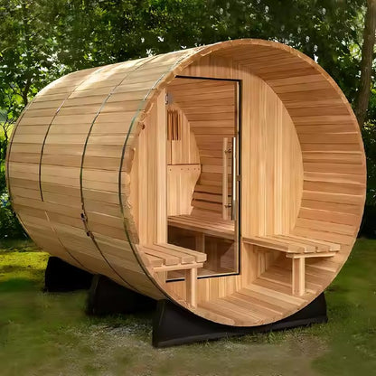 SaunasEnvy Outdoor Traditional Round Sauna Room  3–4 Person