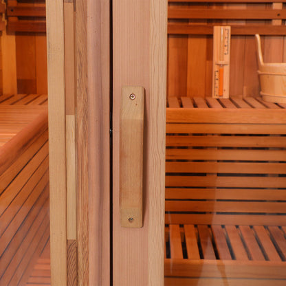 Fashion Wood Outdoor Cube Sauna Room Wet Steam Sauna Room 4~6 Person Size Sauna