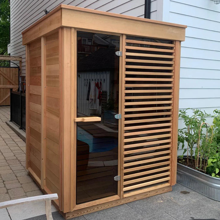Canadian Red Cedar / Hemlock 4 Person Modern Sauna Box Outdoor Sauna Rooms