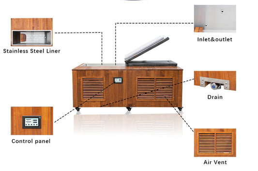 New Design Wooden Outdoor Wood Xl Cold Plunge Tub Premium Ice Bath