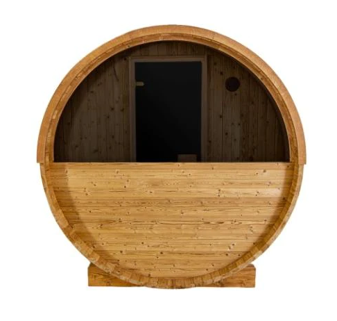 Wholesale Price Custom 6 Person Outdoor Barrel Sauna Red Cedar Wooden Barrel Sauna Room With Harvia Stove