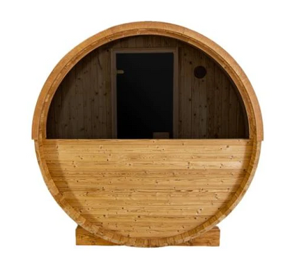 Wholesale Price Custom 6 Person Outdoor Barrel Sauna Red Cedar Wooden Barrel Sauna Room With Harvia Stove