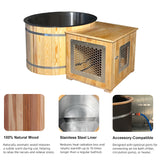 SaunasEnvy Cold Plunge Tub – Round Cedar Ice Bath for 1–2 People