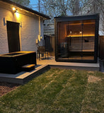 Cedar Cabin Sauna - 4 Person Outdoor Square Traditional Sauna Spa Room for Stress Relief