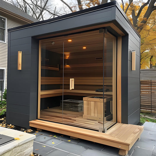Red Cedar Wood for 4-6 People Outdoor Sauna Room