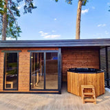 Ewinsun Luxury 2-Person Outdoor Steam Sauna Room Modern Design Bath Shower for Villas Electric Heating Pine Solid Traditional