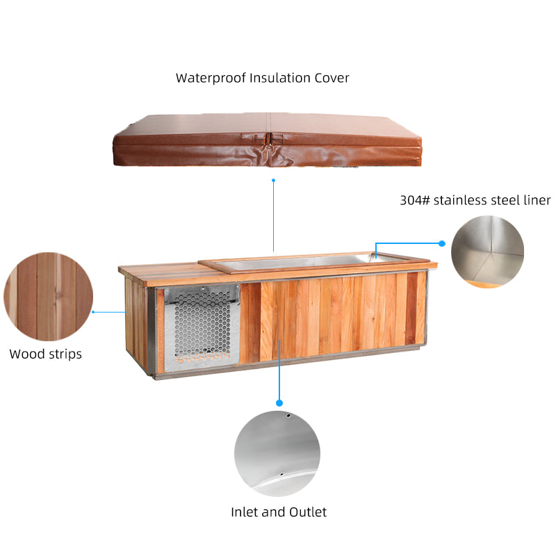 SaunasEnvy All-in-One Red Cedar Cold Plunge Tub