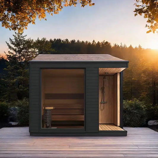 SaunasEnvy Panorama Outdoor Sauna – 6 Person Outdoor Retreat
