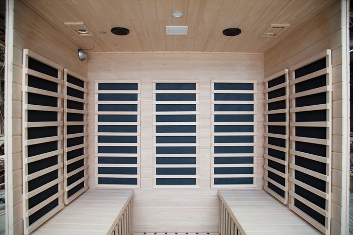 Yuandian 2025 Canadian Red Cedar 4-Person Far Infrared Sauna Steam Bath Box