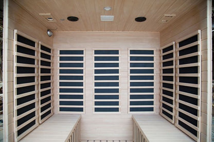 Yuandian 2025 Canadian Red Cedar 4-Person Far Infrared Sauna Steam Bath Box