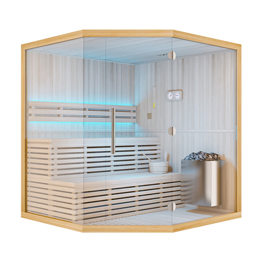 Large Size Modern Luxury Far Infrared Sauna Room Wood Cast Stone Wet Steam Popular Indoor Sauna House